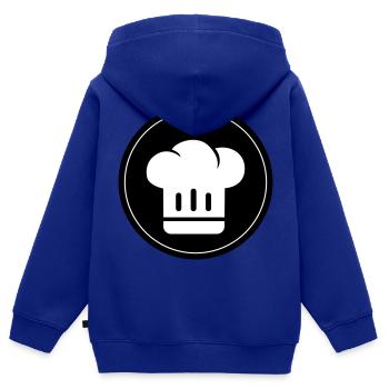 Chapeau de chef Chef - Sweat Premium à capuche zippé enfant bio - bleu roi - Dos - AI Model Kid Male (0cm)