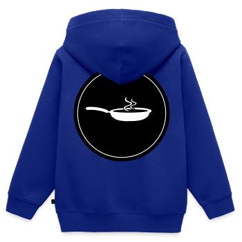 Cuisson à la poêle - Sweat Premium à capuche zippé enfant bio - bleu roi - Dos - AI Model Kid Male (0cm)