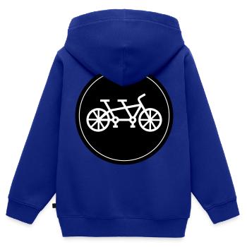 Bicycle tandem - Kids Premium Organic Zip-up Hoodie - royal blue - Back - AI Model Kid Male (0cm)
