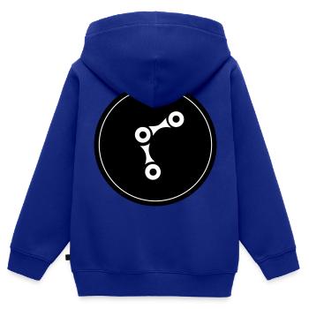 Fahrrad Radfahren Kette - Kinder Premium Organic Zip Hoodie - Royalblau - Hinten - AI Model Kid Male (0cm)