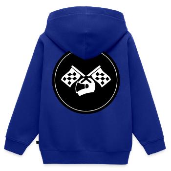 Casque de coureur - Sweat Premium à capuche zippé enfant bio - bleu roi - Dos - AI Model Kid Male (0cm)