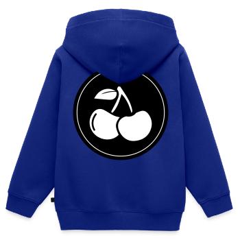 Kirschen obst - Kinder Premium Organic Zip Hoodie - Royalblau - Hinten - AI Model Kid Male (0cm)