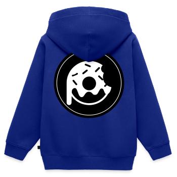 Donut Symbol - Kinder Premium Organic Zip Hoodie - Royalblau - Hinten - AI Model Kid Male (0cm)