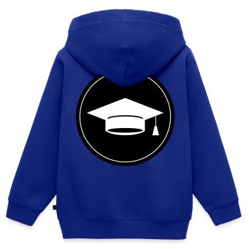 Student Abschluss - Kinder Premium Organic Zip Hoodie - Royalblau - Hinten - AI Model Kid Male (0cm)