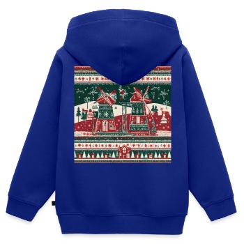 Windmühle - Kinder Premium Organic Zip Hoodie - Royalblau - Hinten - AI Model Kid Male (0cm)