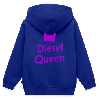 La princesse du diesel et de l’essence - Sweat Premium à capuche zippé enfant bio - bleu roi - Dos - AI Model Kid Male (0cm)