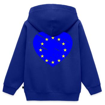 Das europäische Herz - Kinder Premium Organic Zip Hoodie - Royalblau - Hinten - AI Model Kid Male (0cm)
