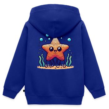 Amigurumi Stern taucht im Wasser - Kinder Premium Organic Zip Hoodie - Royalblau - Hinten - AI Model Kid Male (0cm)