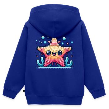 Amigurumi Stern taucht im Wasser - Kinder Premium Organic Zip Hoodie - Royalblau - Hinten - AI Model Kid Male (0cm)