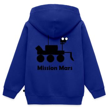 La mission sur la planète Mars - Sweat Premium à capuche zippé enfant bio - bleu roi - Dos - AI Model Kid Male (0cm)