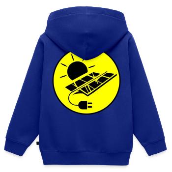 Photovoltaik Anlage Symbol Solar Energie - Kinder Premium Organic Zip Hoodie - Royalblau - Hinten - AI Model Kid Male (0cm)