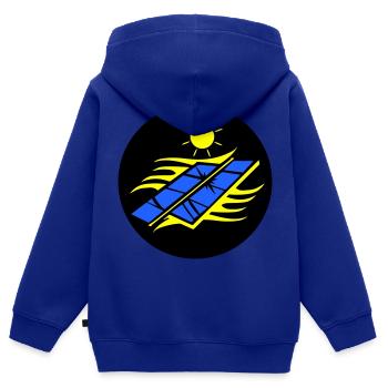 Photovoltaik Solar Energie - Kinder Premium Organic Zip Hoodie - Royalblau - Hinten - AI Model Kid Male (0cm)