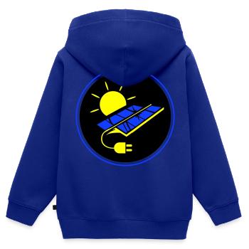 Photovoltaik Anlage Symbol Solar Energie - Kinder Premium Organic Zip Hoodie - Royalblau - Hinten - AI Model Kid Male (0cm)
