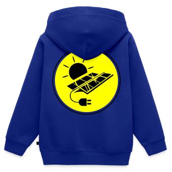 Solar Energie Photovoltaik Anlage Symbol - Kinder Premium Organic Zip Hoodie - Royalblau - Hinten - AI Model Kid Male (0cm)