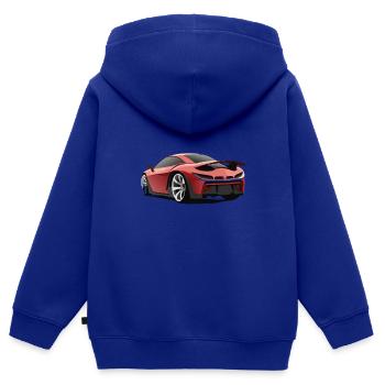 Roter Sportwagen - Kinder Premium Organic Zip Hoodie - Royalblau - Hinten - AI Model Kid Male (0cm)