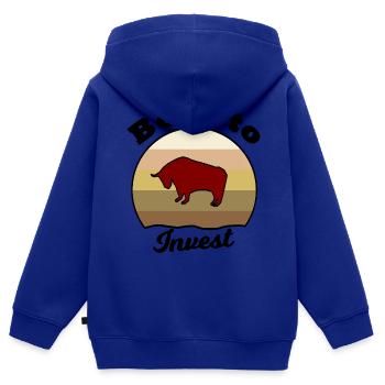 Der Börsen Millionär - Kinder Premium Organic Zip Hoodie - Royalblau - Hinten - AI Model Kid Male (0cm)