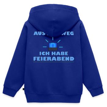 Feierabend Dienstschluss Wochenende Aus dem Weg - Kinder Premium Organic Zip Hoodie - Royalblau - Hinten - AI Model Kid Male (0cm)
