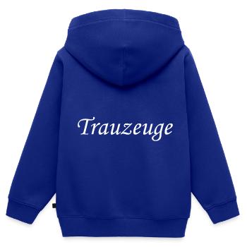 Trauzeuge - Kinder Premium Organic Zip Hoodie - Royalblau - Hinten - AI Model Kid Male (0cm)