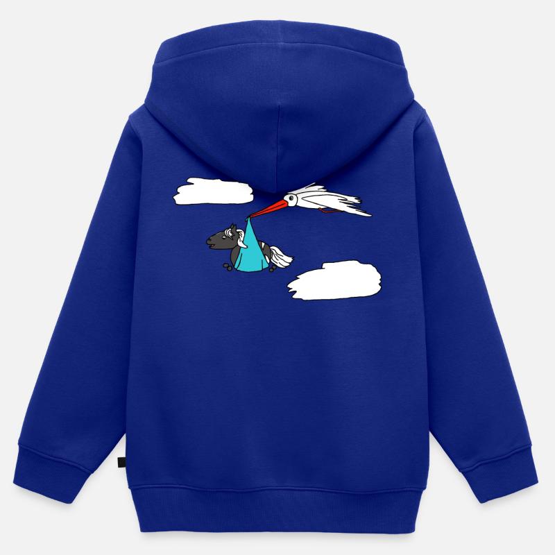volant Jolfur - Sweat Premium à capuche zippé enfant bio - bleu roi
