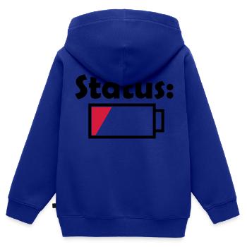 Akku Status leer - Kinder Premium Organic Zip Hoodie - Royalblau - Hinten - AI Model Kid Male (0cm)