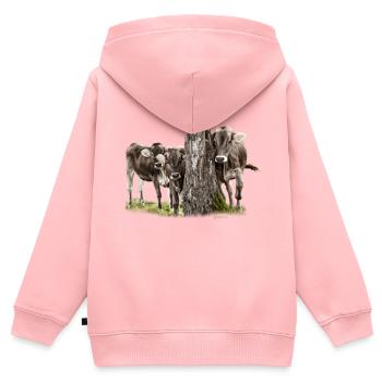 Drei Bandidos Kälber - Kinder Premium Organic Zip Hoodie - Rosa - Hinten - AI Model Kid Female (0cm)