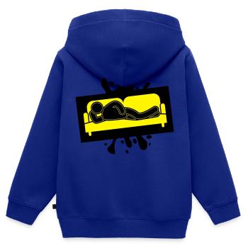 Canapé Canapé Fatigué Icon - Sweat Premium à capuche zippé enfant bio - bleu roi - Dos - AI Model Kid Male (0cm)