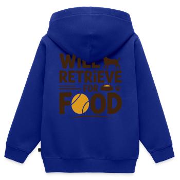 Wird für Futter apportieren Labrador Lustiger Hund - Kinder Premium Organic Zip Hoodie - Royalblau - Hinten - AI Model Kid Male (0cm)