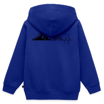Herzschlag Berge Fahrrad - Kinder Premium Organic Zip Hoodie - Royalblau - Hinten - AI Model Kid Male (0cm)