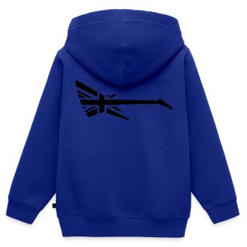 Gitarren Union Jack - Kinder Premium Organic Zip Hoodie - Royalblau - Hinten - AI Model Kid Male (0cm)