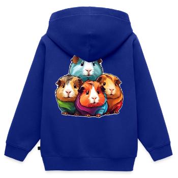 Four cute guinea pigs - Kids Premium Organic Zip-up Hoodie - royal blue - Back - AI Model Kid Male (0cm)