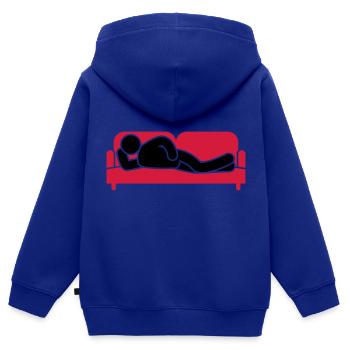 Canapé Canapé Fatigué Icon - Sweat Premium à capuche zippé enfant bio - bleu roi - Dos - AI Model Kid Male (0cm)