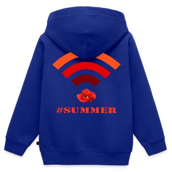 wifi mohnblume hashtag summer - Kinder Premium Organic Zip Hoodie - Royalblau - Hinten - AI Model Kid Male (0cm)