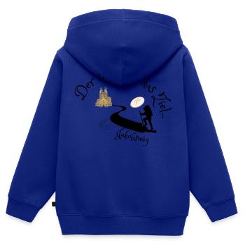 Jakobsweg - Der Weg ist das Ziel - Kinder Premium Organic Zip Hoodie - Royalblau - Hinten - AI Model Kid Male (0cm)