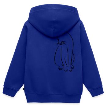 Cat cats kitty outline 1c - Kids Premium Organic Zip-up Hoodie - royal blue - Back - AI Model Kid Male (0cm)