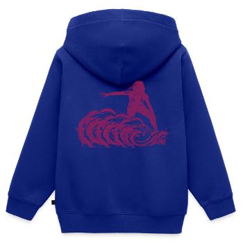 Surfer Girl - Kinder Premium Organic Zip Hoodie - Royalblau - Hinten - AI Model Kid Male (0cm)