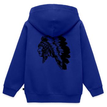Indianer - Kinder Premium Organic Zip Hoodie - Royalblau - Hinten - AI Model Kid Male (0cm)