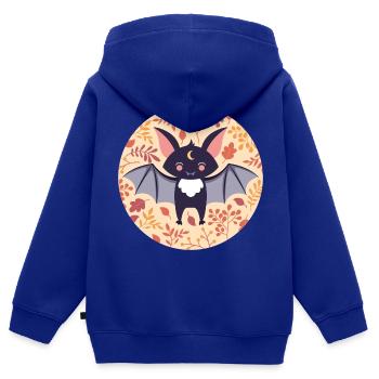 Bat with autumn pattern - Kids Premium Organic Zip-up Hoodie - royal blue - Back - AI Model Kid Male (0cm)