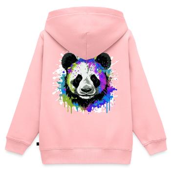 Panda Kopf Porträt Bunt - Kinder Premium Organic Zip Hoodie - Rosa - Hinten - AI Model Kid Female (0cm)