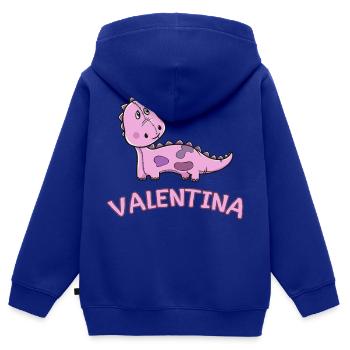 Dinosaurier lustig Kind Valentina Geschenk Geburts - Kinder Premium Organic Zip Hoodie - Royalblau - Hinten - AI Model Kid Male (0cm)