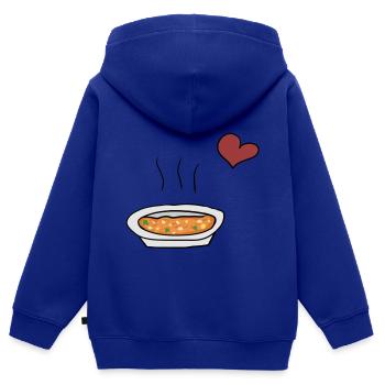 Soupe alimentaire - Sweat Premium à capuche zippé enfant bio - bleu roi - Dos - AI Model Kid Male (0cm)