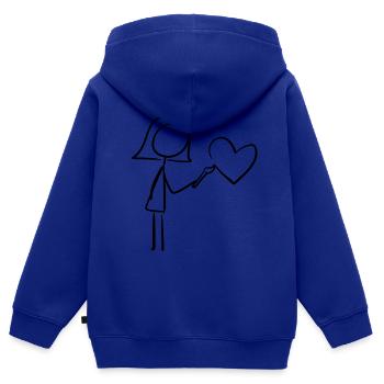 Künstlerin zeichnung - Kinder Premium Organic Zip Hoodie - Royalblau - Hinten - AI Model Kid Male (0cm)