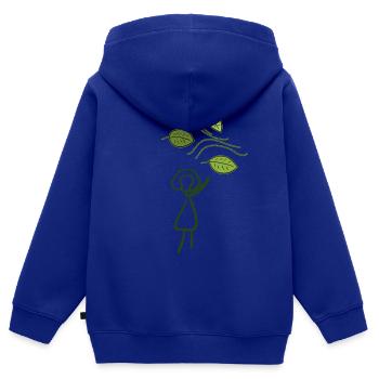 leaves wind leaf nature conservation nature green - Kids Premium Organic Zip-up Hoodie - royal blue - Back - AI Model Kid Male (0cm)
