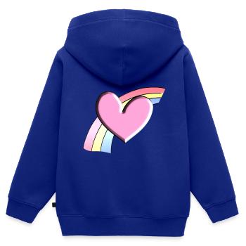 regenbogen rosa herz hintergrund - Kinder Premium Organic Zip Hoodie - Royalblau - Hinten - AI Model Kid Male (0cm)