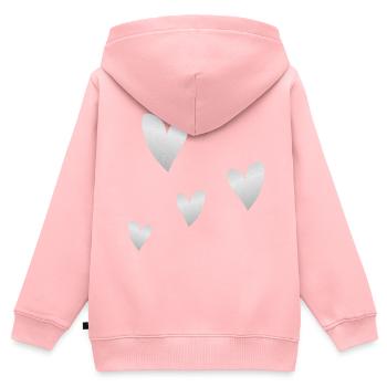 herzen grau glitzer symbol liebe form - Kinder Premium Organic Zip Hoodie - Rosa - Hinten - AI Model Kid Female (0cm)