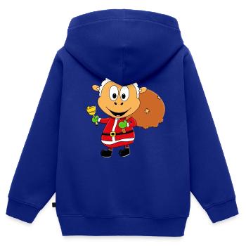 SCHAF - WEIHNACHTSMANN - TIER - TIERISCH - Kinder Premium Organic Zip Hoodie - Royalblau - Hinten - AI Model Kid Male (0cm)
