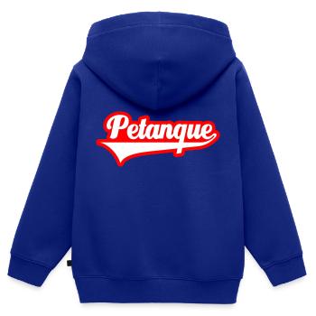 Boule Petanque couleur de couleur librement sélectionnable - Sweat Premium à capuche zippé enfant bio - bleu roi - Dos - AI Model Kid Male (0cm)