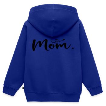 Maman Fête des Mères - Cadeau Journée de la Femme - Sweat Premium à capuche zippé enfant bio - bleu roi - Dos - AI Model Kid Male (0cm)
