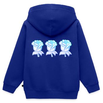 Three Roses Blue Glitter - Kids Premium Organic Zip-up Hoodie - royal blue - Back - AI Model Kid Male (0cm)