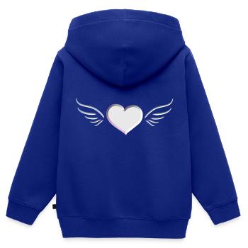 silber Engel Herz Symbol - Kinder Premium Organic Zip Hoodie - Royalblau - Hinten - AI Model Kid Male (0cm)