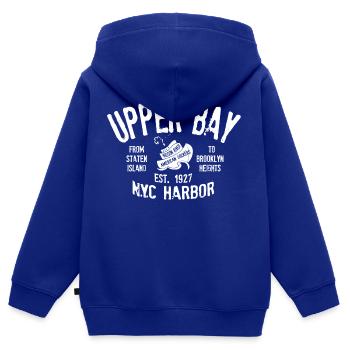 Upper Bay Hafen von New York - Kinder Premium Organic Zip Hoodie - Royalblau - Hinten - AI Model Kid Male (0cm)